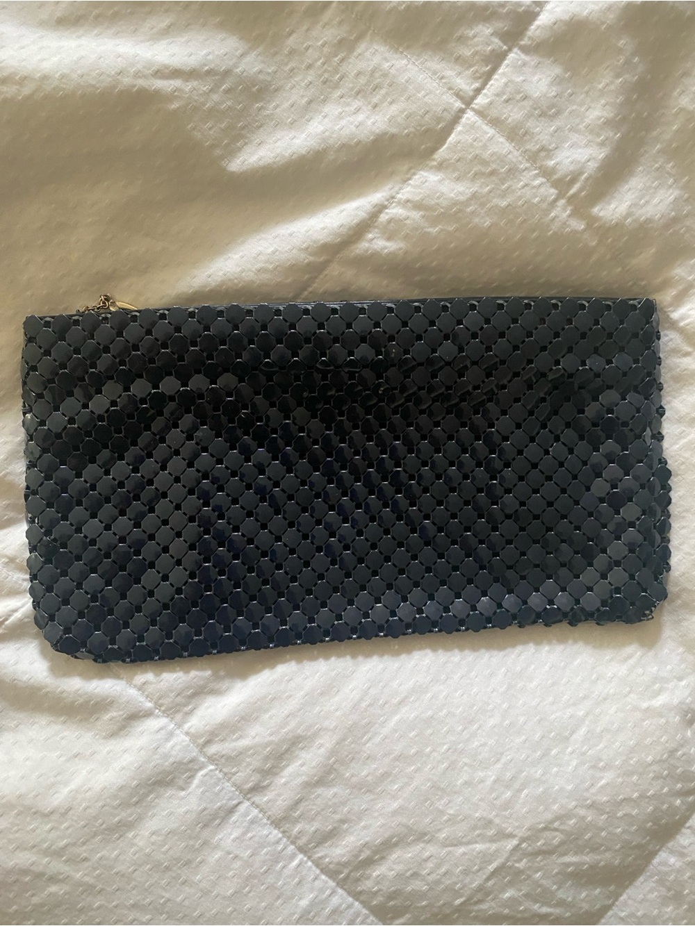Viral beaded Vintage Mesh Clutch Bag dark navy blue